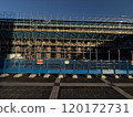 Construction site with scaffolding 120172731