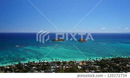 View from Lanikai Pillbox, Hawaii View from Lanikai Pillbox, Hawaii 120172734
