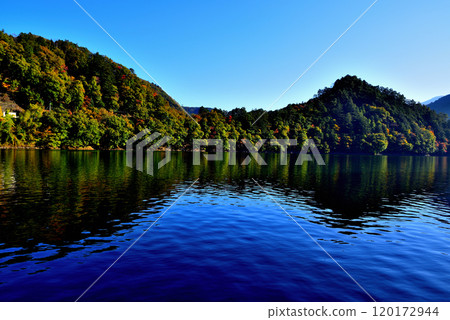 奧多摩湖秋葉 麥山浮橋 鼓罐橋風景 120172944