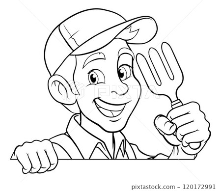 Gardener Cartoon Garden Tool Man Farmer Mascot Gardener Cartoon Garden Tool Man Farmer Mascot 120172991
