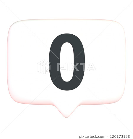 Number 0 speech bubble 3D icon (front) Number 0 speech bubble 3D icon (front) 120173138