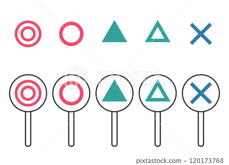 Circle, triangle and cross cards/race prediction stamps Circle, triangle and cross cards/race prediction stamps 120173768