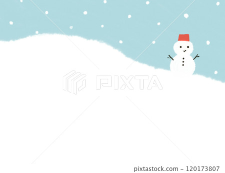 snowman and snow background illustration 120173807