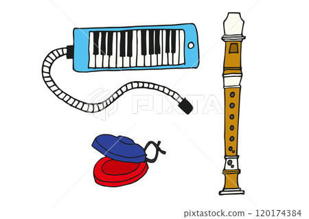 小學版畫插畫:手寫樂器 小學版畫插畫:手寫樂器 120174384