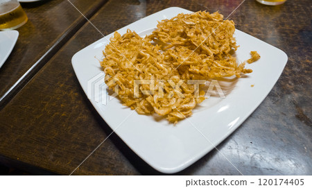 Camarones Omelette Traditional Andalusian Dish, Spain Camarones Omelette Traditional Andalusian Dish, Spain 120174405