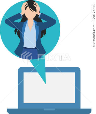 由一位女商人舉行線上會議的插圖 120174470