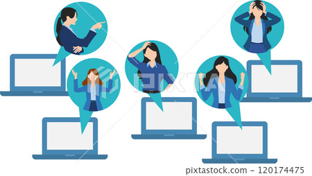 Illustration of a businesswoman having an online meeting Illustration of a businesswoman having an online meeting 120174475