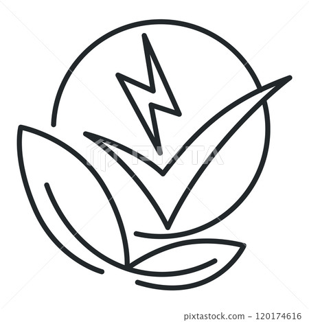 Ecology line art icon, nature and environment. Protection, planet care, natural recycling power. Vector ecology line art illustration 120174616