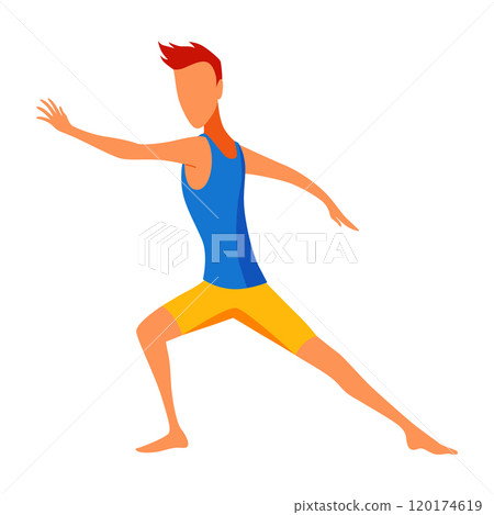 Contemporary and classical dancing. Dancer character design. Flat vector illustration. Modern dance style. Hip-hop, break, ballet Contemporary and classical dancing. Dancer character design. Flat vector illustration. Modern dance style. Hip-hop, break, ballet 120174619