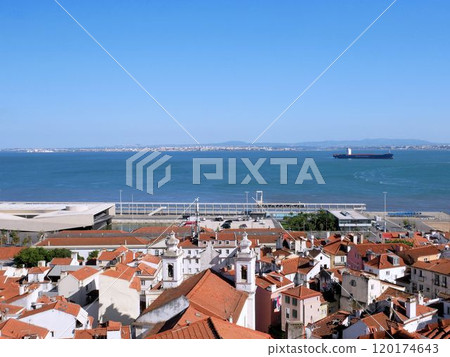 Alfama and the sea in Lisbon (Portugal) 120174643