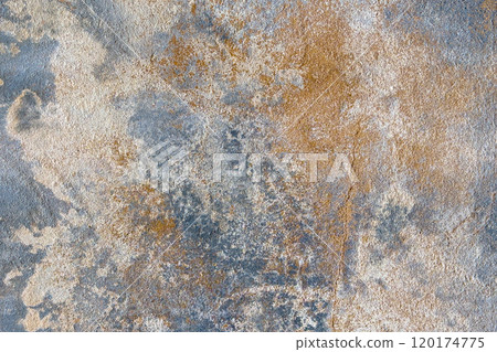 Textured stone surface with a blend of warm and cool tones, providing a rustic sophisticated look. Perfect for contemporary interior design and natural-themed decor. Abstract background. 120174775