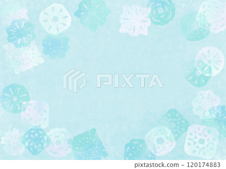 Japanese-style paper cutting frame, blue Japanese-style paper cutting frame, blue 120174883