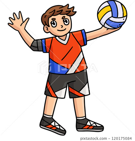 Volleyball Player Serving the Ball Cartoon Clipart Volleyball Player Serving the Ball Cartoon Clipart 120175084