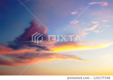 the evening sky after sunset showcases a mesmerizing blend of deep blues and fiery oranges the evening sky after sunset showcases a mesmerizing blend of deep blues and fiery oranges 120175586