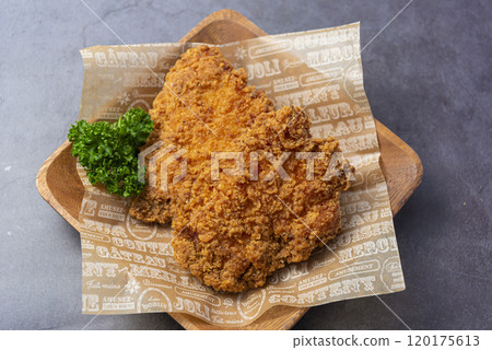 Fried chicken on a plate Fried chicken on a plate 120175613