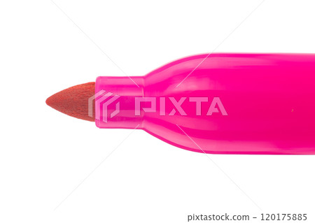 Pink Marker Tip Close Up on White Background 120175885