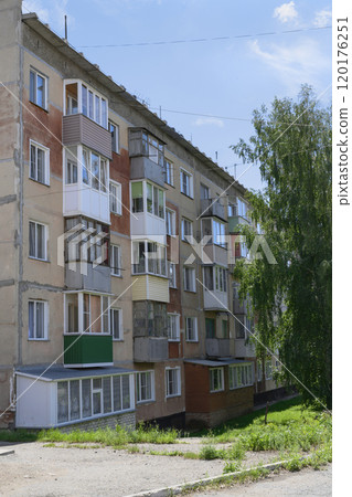 A five-storey house typical of the Soviet Union in the 60s of the 20th century in Kuibyshev, Russia A five-storey house typical of the Soviet Union in the 60s of the 20th century in Kuibyshev, Russia 120176251