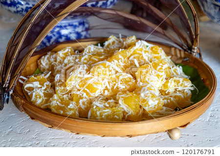 Steamed Cassava Cake Dessert Steamed Cassava Cake Dessert 120176791