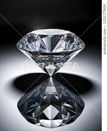 Sparkling diamond close-up with beautiful reflections 120177404