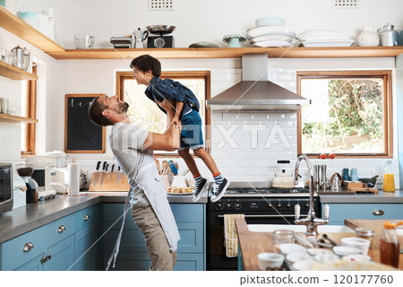 My son is the reason for my happiness. Shot of a man spending quality time at home with his young son. My son is the reason for my happiness. Shot of a man spending quality time at home with his young son. 120177760