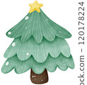 Christmas tree with stars 120178224