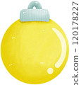 Christmas decorations glass yellow ball 120178227