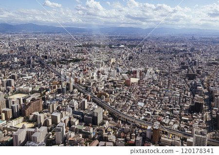 Osaka Aerial View in Japan 120178341