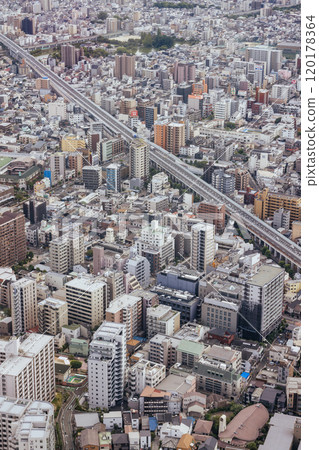 Osaka Aerial View in Japan 120178364