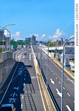 Aichi Prefecture Nagoya Cityscape Chikusa Ward Fukiage Wakamiya Odori and Nagoya Expressway Route 2 Higashiyama Line 120178556
