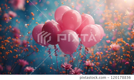 birthday wallpaper with copy space, celebration backdrop 120178836
