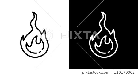 Fireball simple line icon Fireball simple line icon 120179002