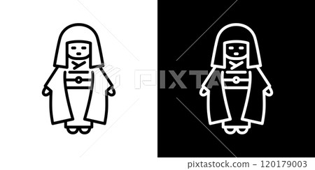 Japanese doll simple line icon Japanese doll simple line icon 120179003
