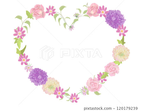 古董大麗花心型花環 120179239