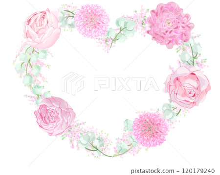 鈴蘭與玫瑰的心型花環 120179240