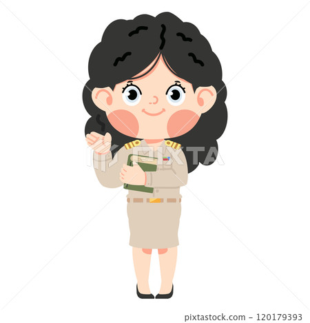 Thai woman teacher Holding a Book 120179393