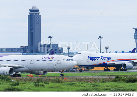Runway and airliner 120179428