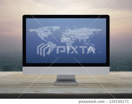 Happy new year 2025 global business start up online concept, Elements of this image furnished by NASA 120180271