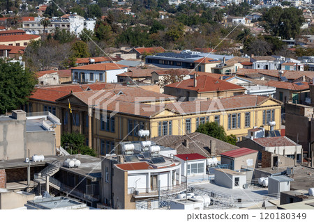 Aerial view of the Faneromeni High School in Nicosia 120180349