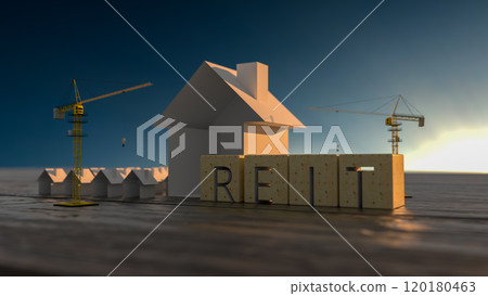 Concept image of Business Acronym REIT as Real Estate Investment Trust. 3d rendering Concept image of Business Acronym REIT as Real Estate Investment Trust. 3d rendering 120180463
