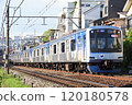 Yokohama Minatomirai Railway Y500 series train running on the Tokyu Toyoko Line in the evening 120180578
