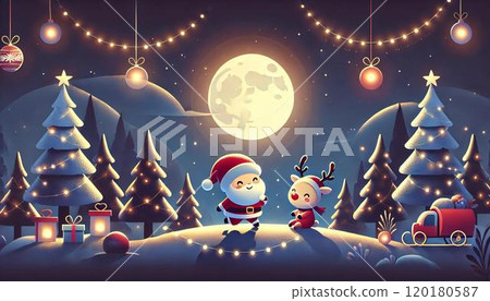 Warm Christmas night view 120180587
