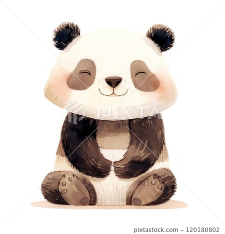 This adorable panda illustration will brighten your day with its cute and warm smile. 120180802