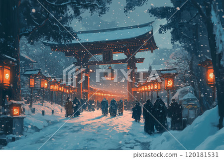 一家人來拜年｜充滿日本傳統氣息的溫柔新年插畫 120181531