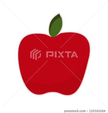 Cartoon red apple. Vector illustration. 120182084