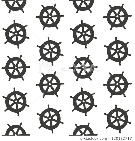 Vector seamless pattern of ship rudder silhouette 120182717
