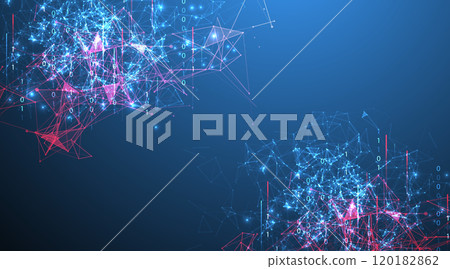 Big Data futuristic, technology light design. Vector datum digital background. Illustration innovation of data system. Hand drawn illustration. 120182862