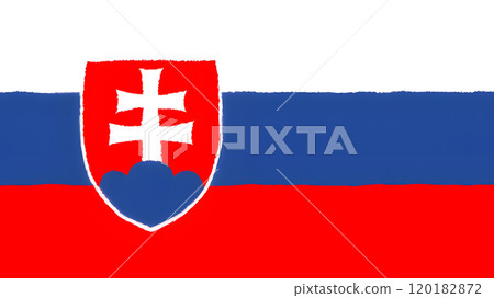 Hand-drawn flag of Slovakia. Hand-drawn flag of Slovakia. 120182872