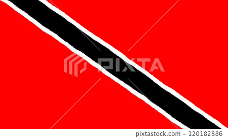 Hand-drawn flag of Trinidad and Tobago. Hand-drawn flag of Trinidad and Tobago. 120182886