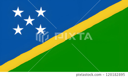 Hand-drawn flag of Solomon Islands. 120182895