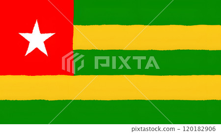 Hand-drawn flag of Togo. Hand-drawn flag of Togo. 120182906